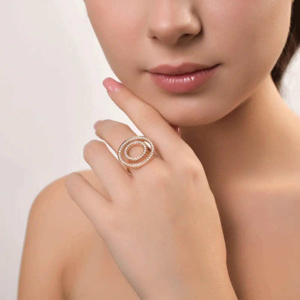 Inel din aur roz cu diamante de 0.83ct - imagine 4