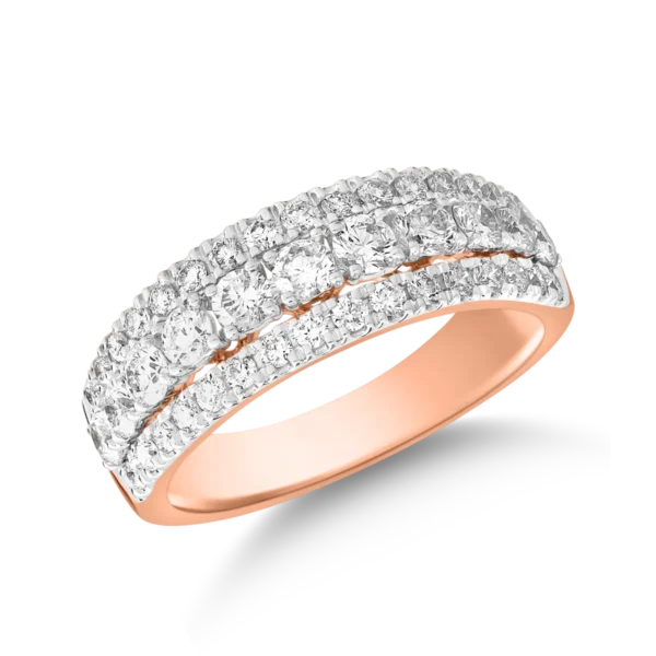 Inel din aur roz cu diamante de 0.985ct