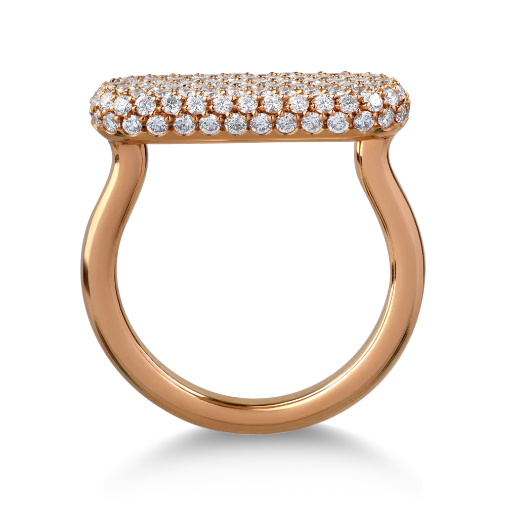 Inel din aur roz cu diamante de 1.05ct - imagine 2