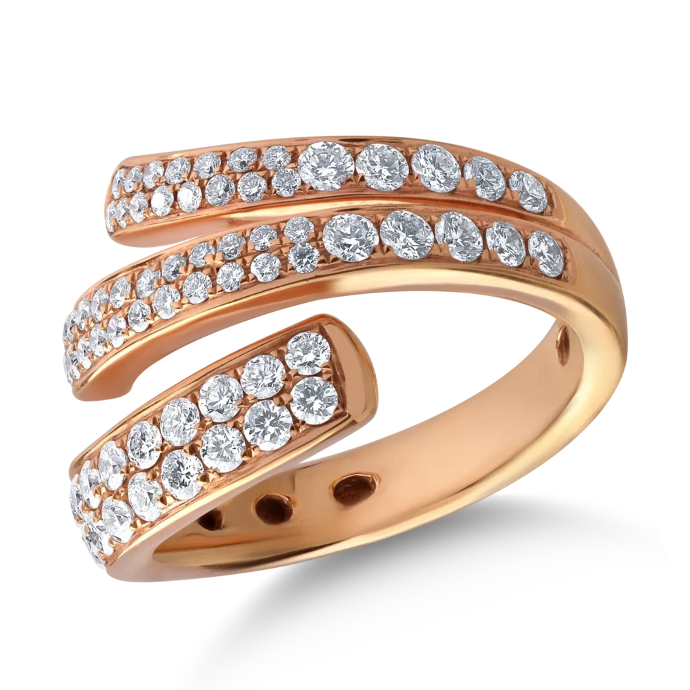 Inel din aur roz cu diamante de 1.18ct