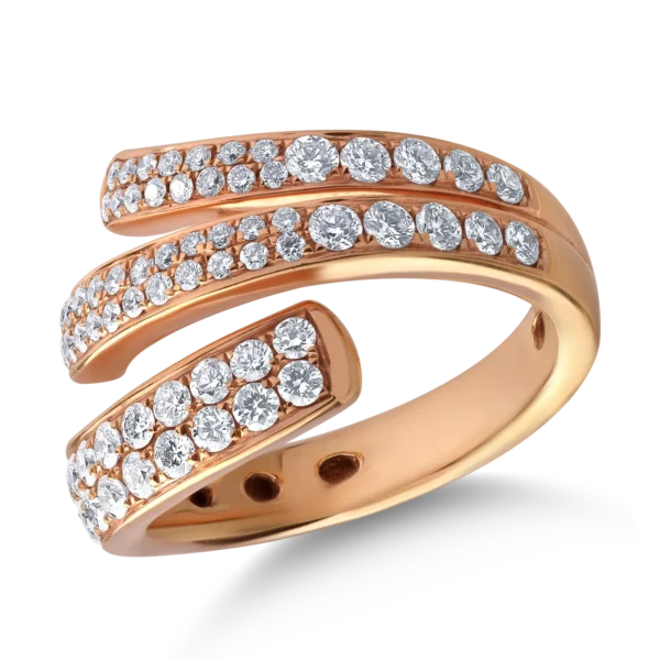 Inel din aur roz cu diamante de 1.18ct