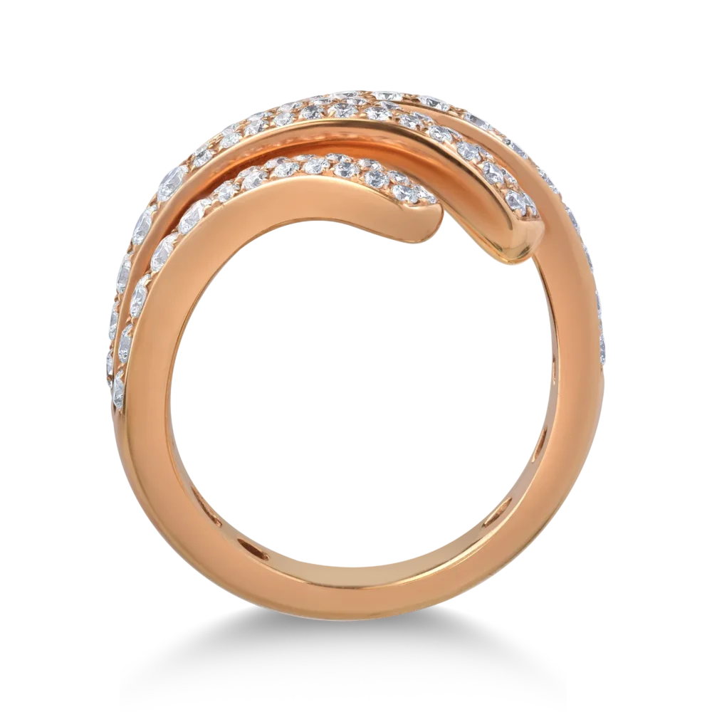 Inel din aur roz cu diamante de 1.18ct - imagine 2