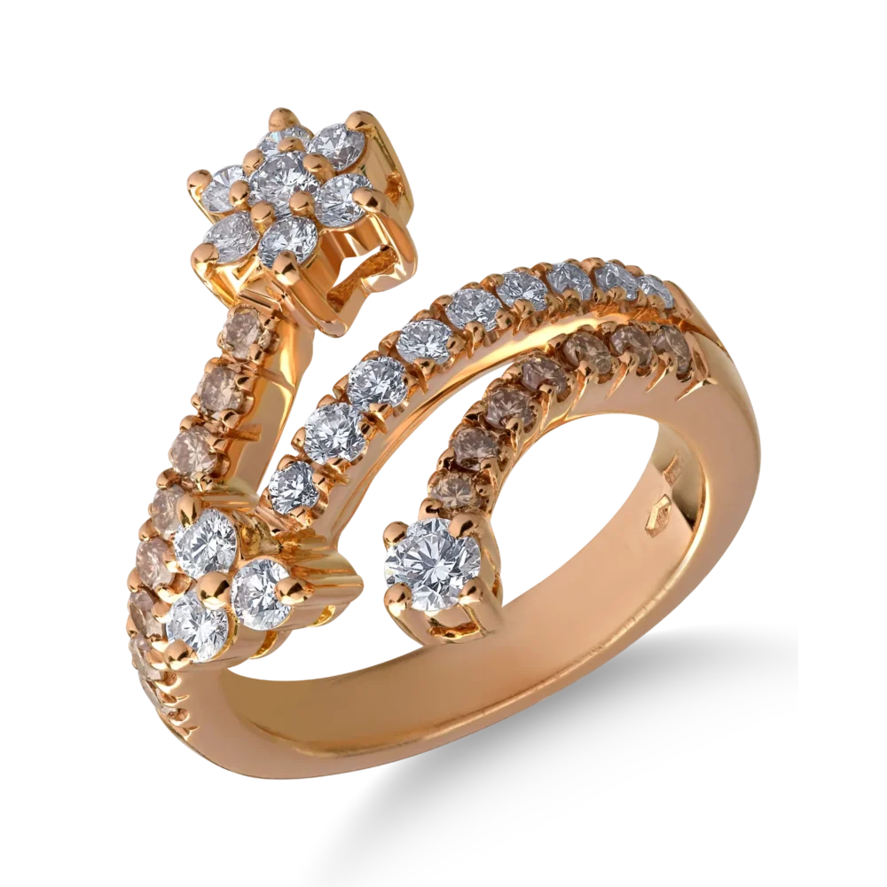 Inel din aur roz cu diamante de 1.23ct