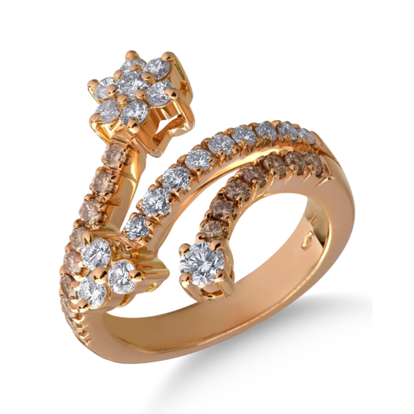 Inel din aur roz cu diamante de 1.23ct