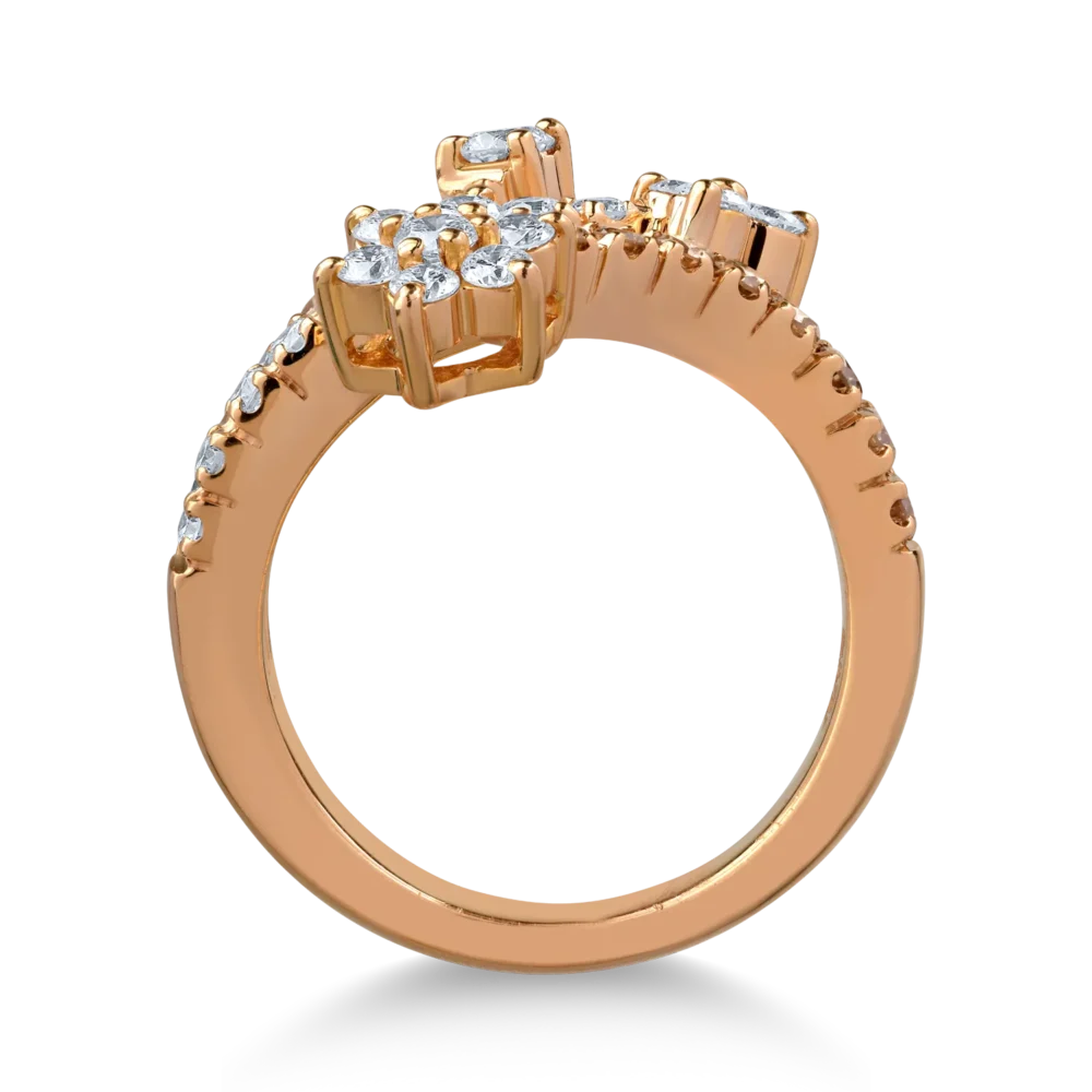 Inel din aur roz cu diamante de 1.23ct - imagine 2