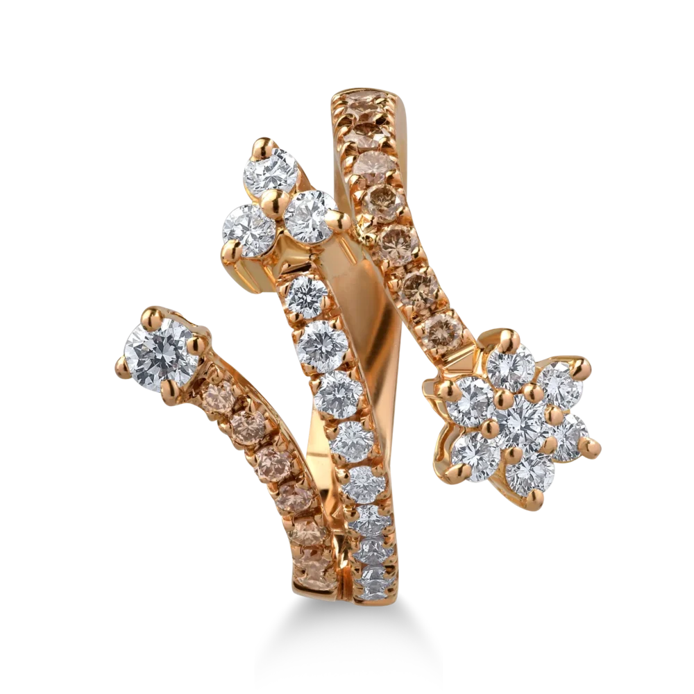 Inel din aur roz cu diamante de 1.23ct - imagine 3