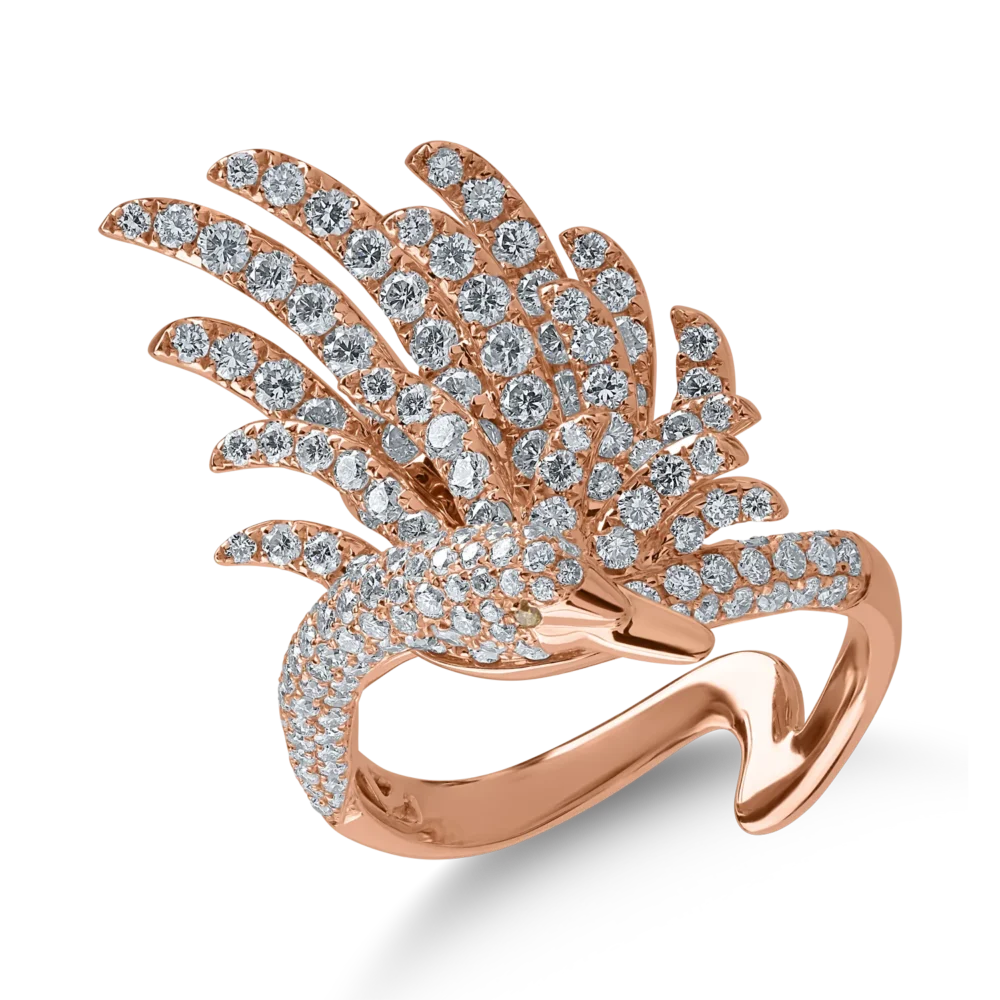 Inel din aur roz cu diamante de 1.86ct