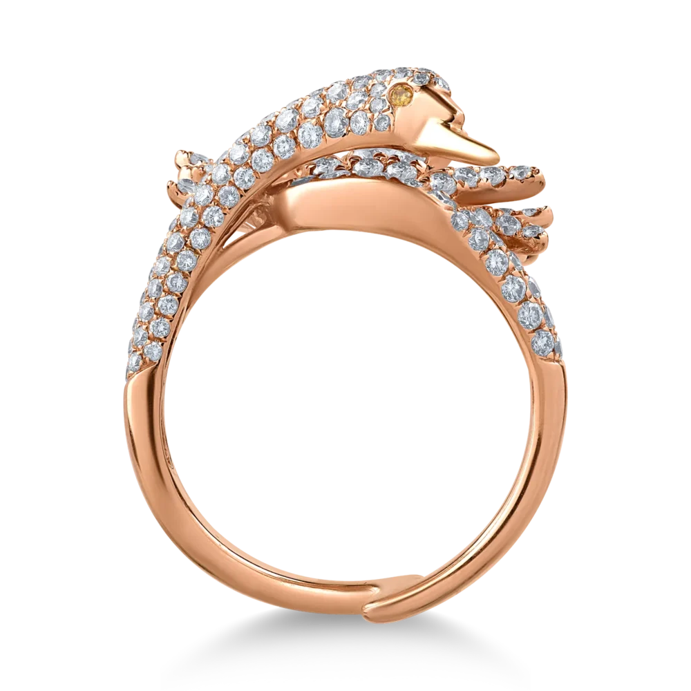 Inel din aur roz cu diamante de 1.86ct - imagine 2