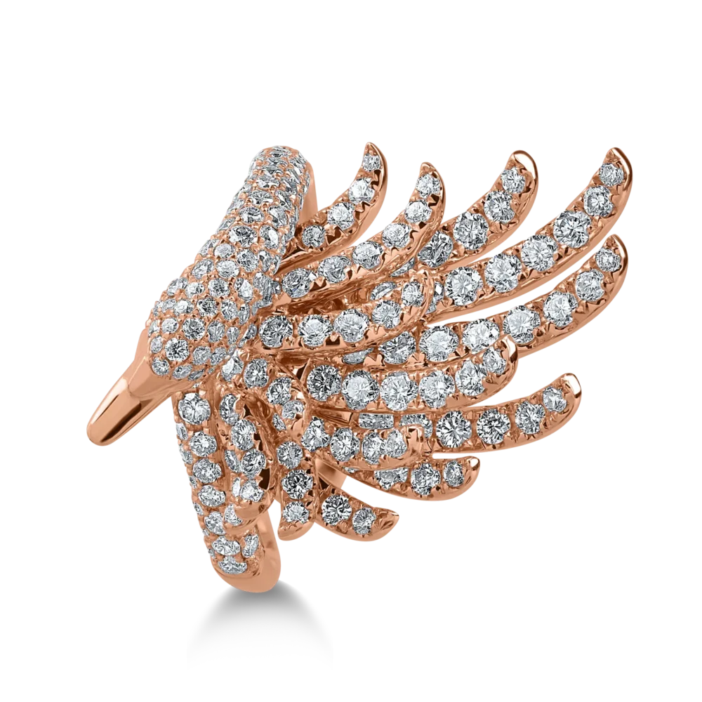 Inel din aur roz cu diamante de 1.86ct - imagine 3