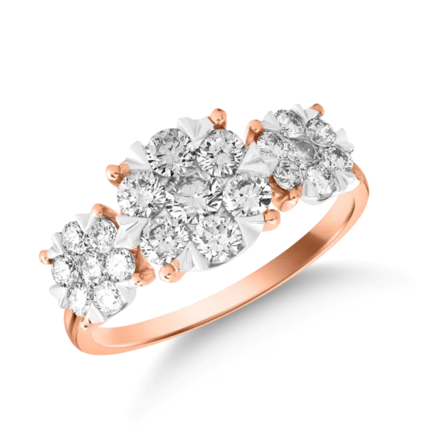 Inel din aur roz cu diamante de 1ct