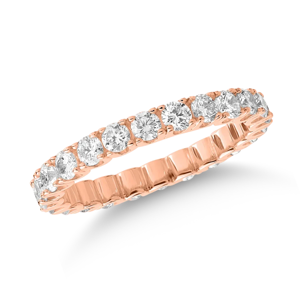 Inel din aur roz cu diamante de 2ct