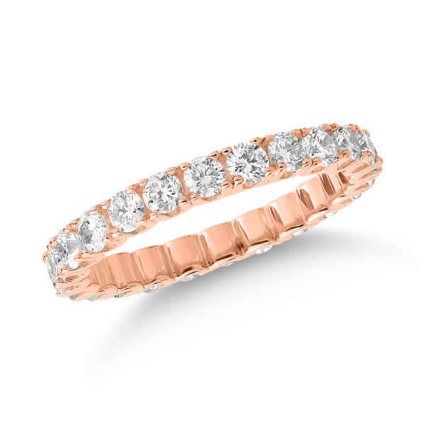 Inel din aur roz cu diamante de 2ct