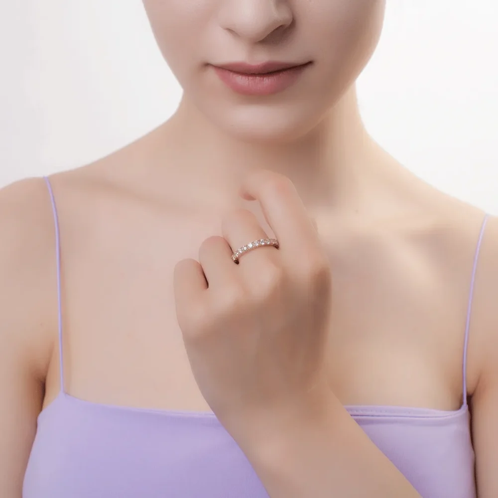 Inel din aur roz cu diamante de 2ct - imagine 3