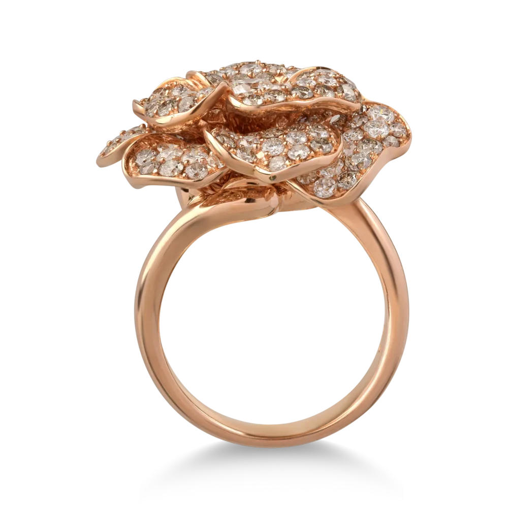 Inel din aur roz cu diamante maro de 2.85ct si diamante transparente de 1.5ct - imagine 2