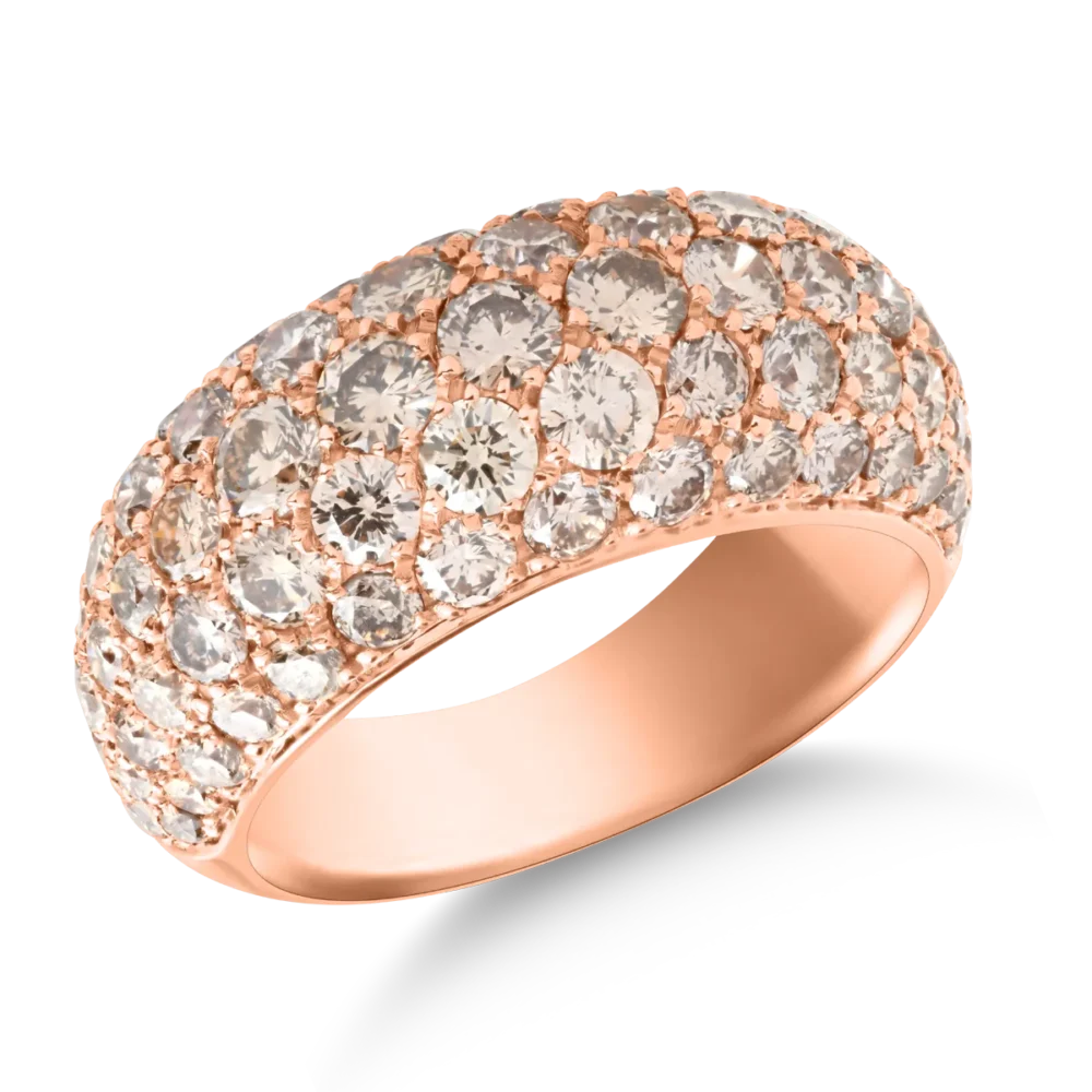 Inel din aur roz cu diamante maro de 3.5ct