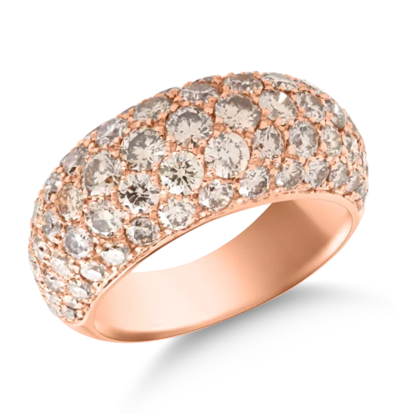 Inel din aur roz cu diamante maro de 3.5ct