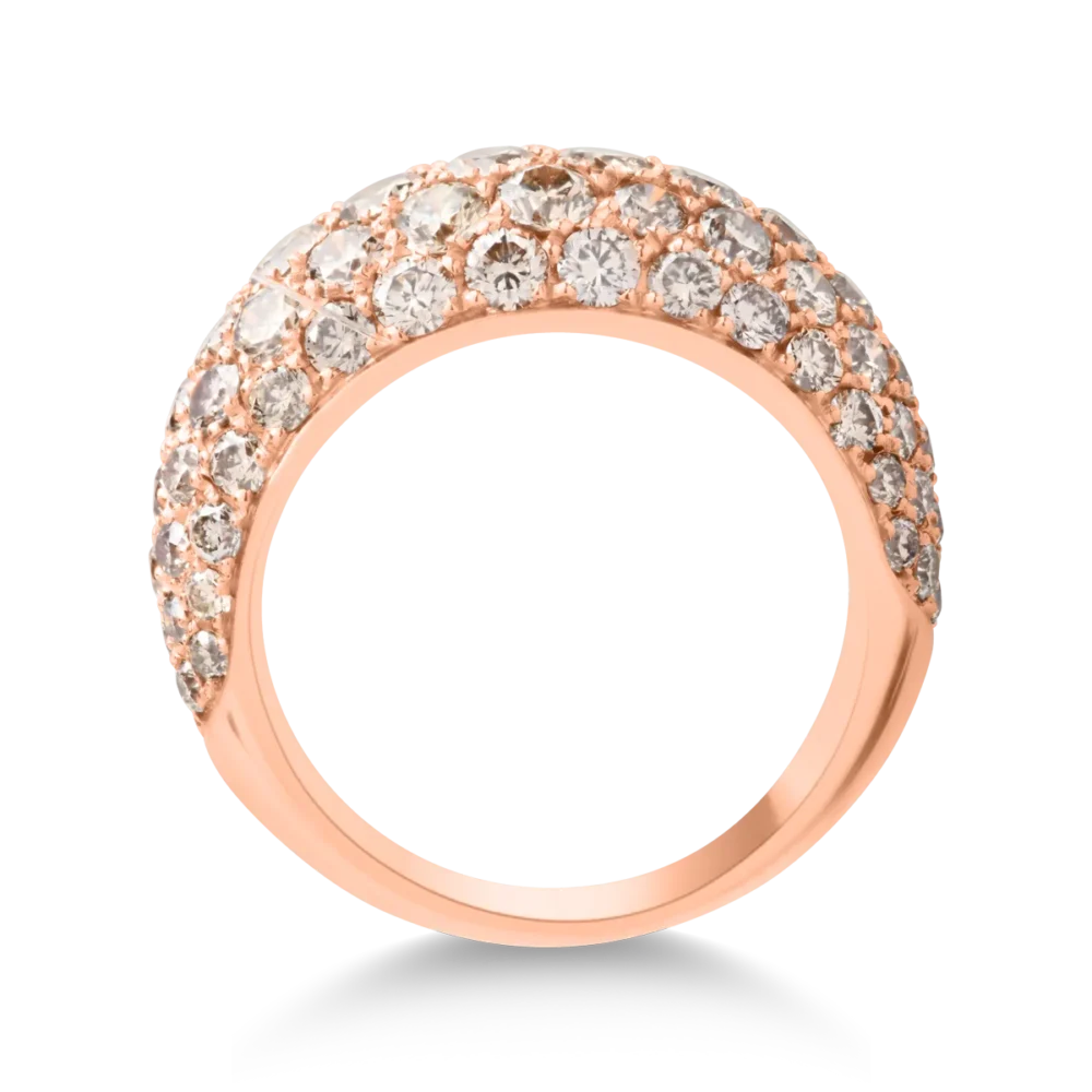 Inel din aur roz cu diamante maro de 3.5ct - imagine 2