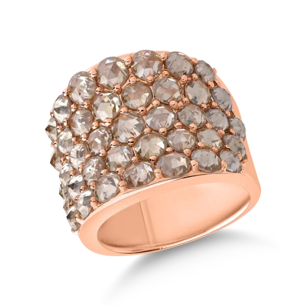 Inel din aur roz cu diamante maro de 6.45ct