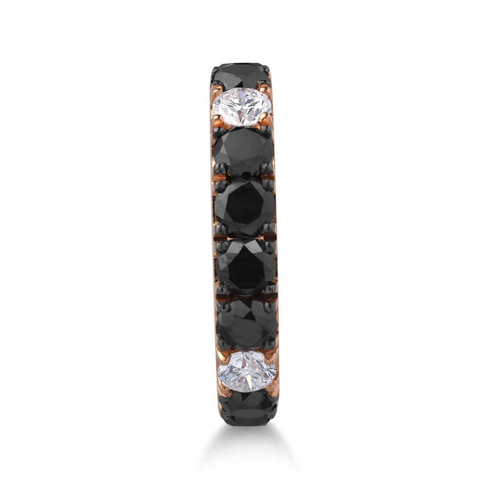 Inel din aur roz cu diamante negre de 3.58ct si diamante transparente de 0.58ct - imagine 3