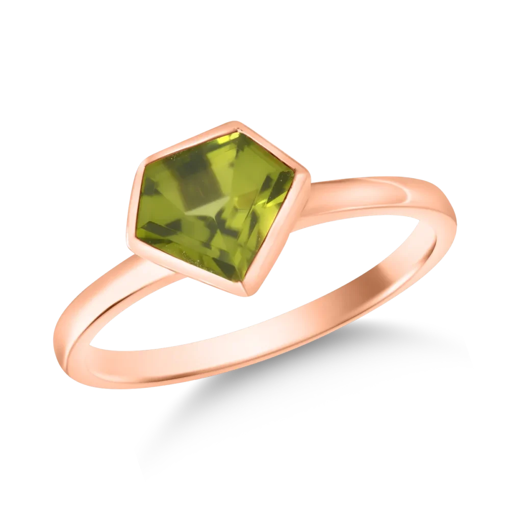 Inel din aur roz cu peridot de 1.43ct