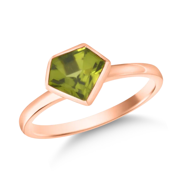 Inel din aur roz cu peridot de 1.43ct