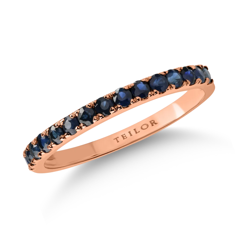 Inel din aur roz cu safire de 0.58ct