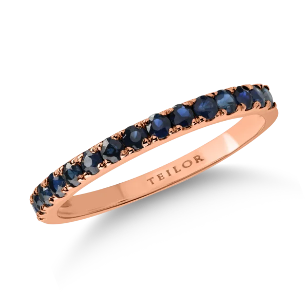 Inel din aur roz cu safire de 0.58ct