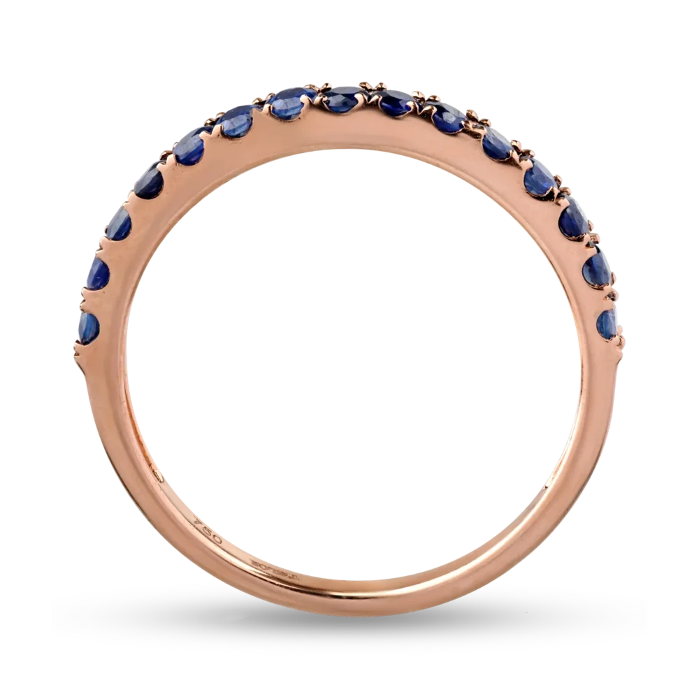 Inel din aur roz cu safire de 0.58ct - imagine 2