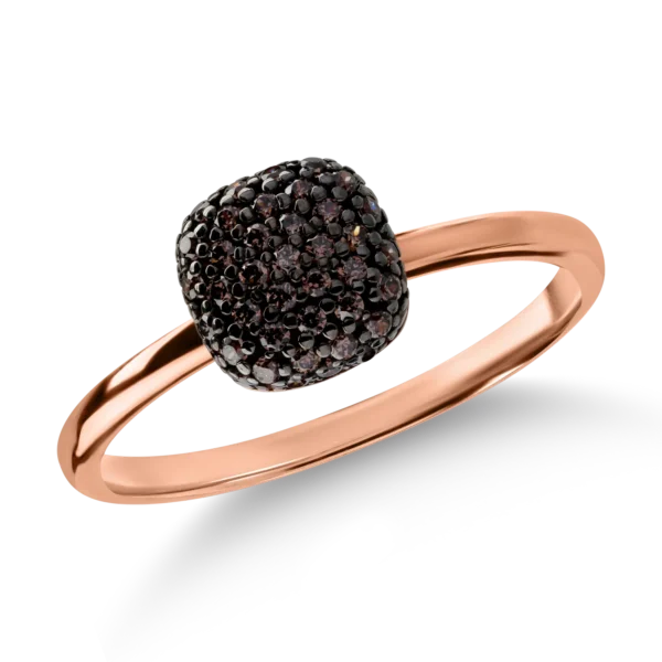 Inel din aur roz-negru