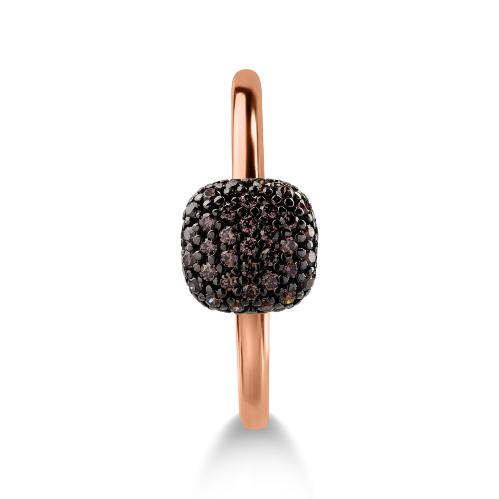 Inel din aur roz-negru - imagine 2