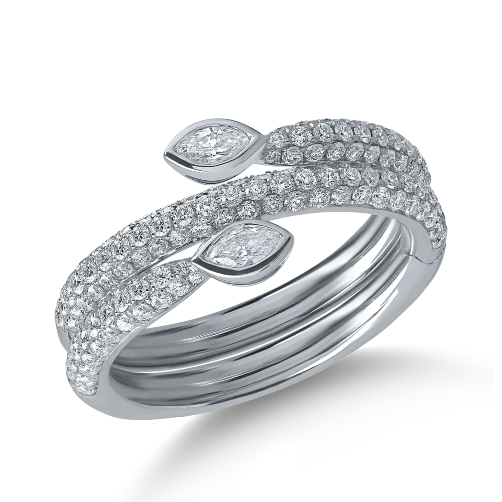 Inel dublu din aur alb cu diamante de 1.07ct