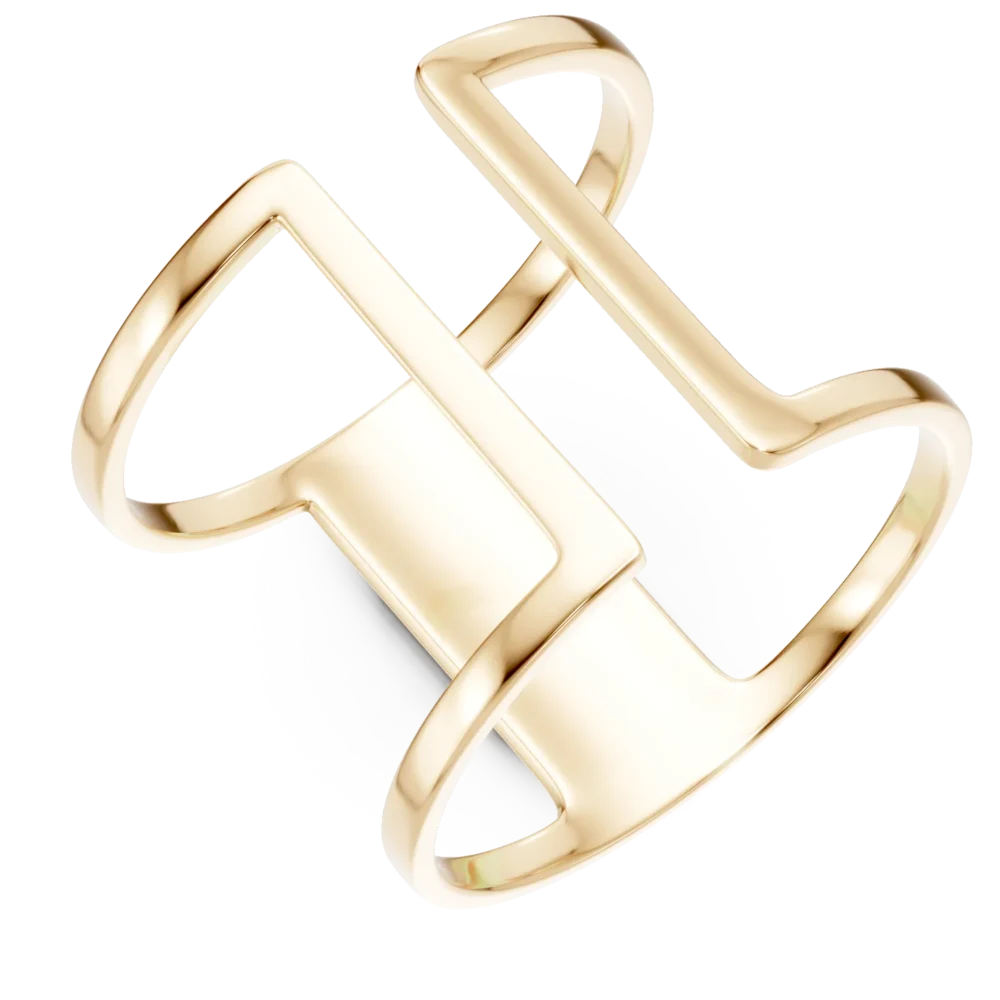 Inel dublu din aur galben