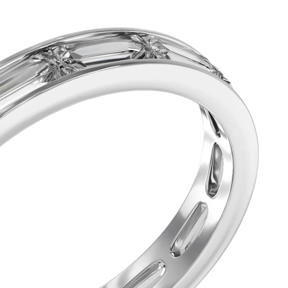 Inel eternity din aur alb cu diamante baguette de 1.7ct - imagine 4