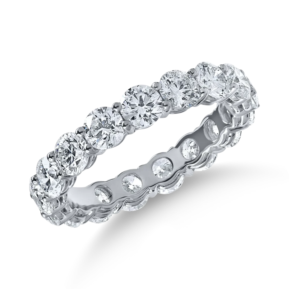 Inel eternity din aur alb cu diamante de 3.7ct