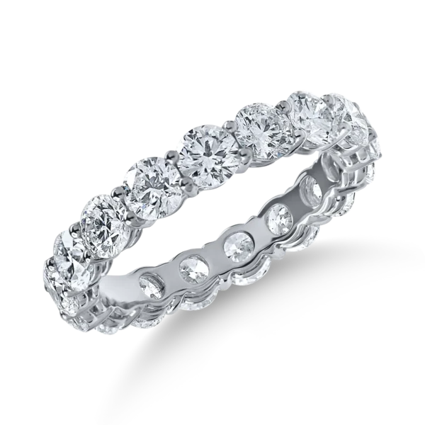 Inel eternity din aur alb cu diamante de 3.7ct