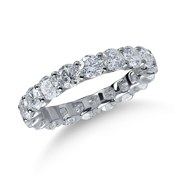 Inel eternity din aur alb cu diamante de 4.1ct