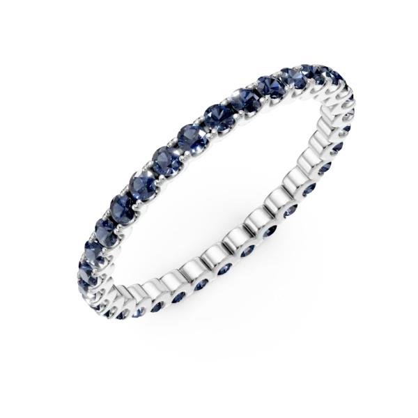 Inel eternity din aur alb cu safire de 0.7ct