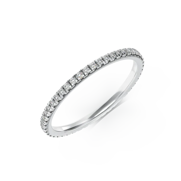 Inel infinity din aur alb cu diamante de 0.25ct