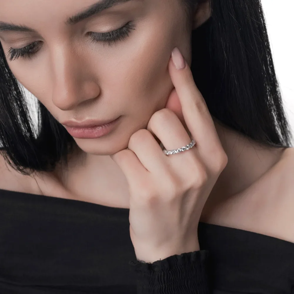 Inel infinity din aur alb - imagine 4