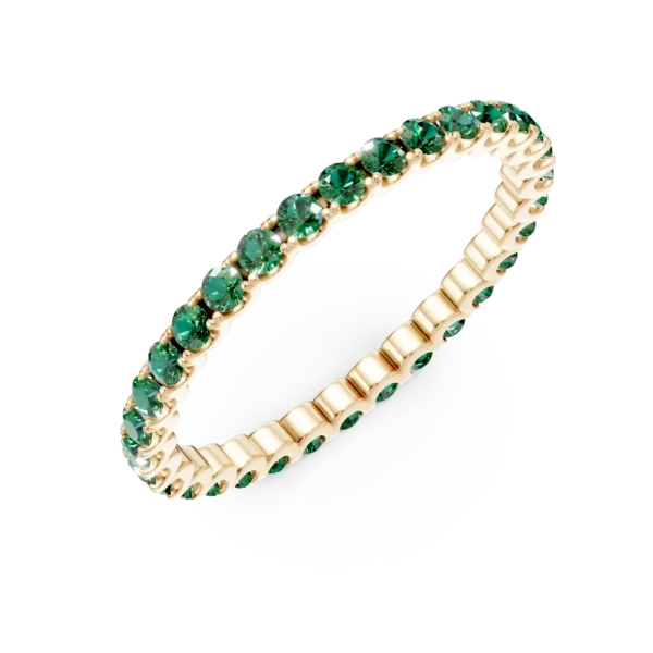 Inel eternity din aur galben cu smaralde de 0.6ct