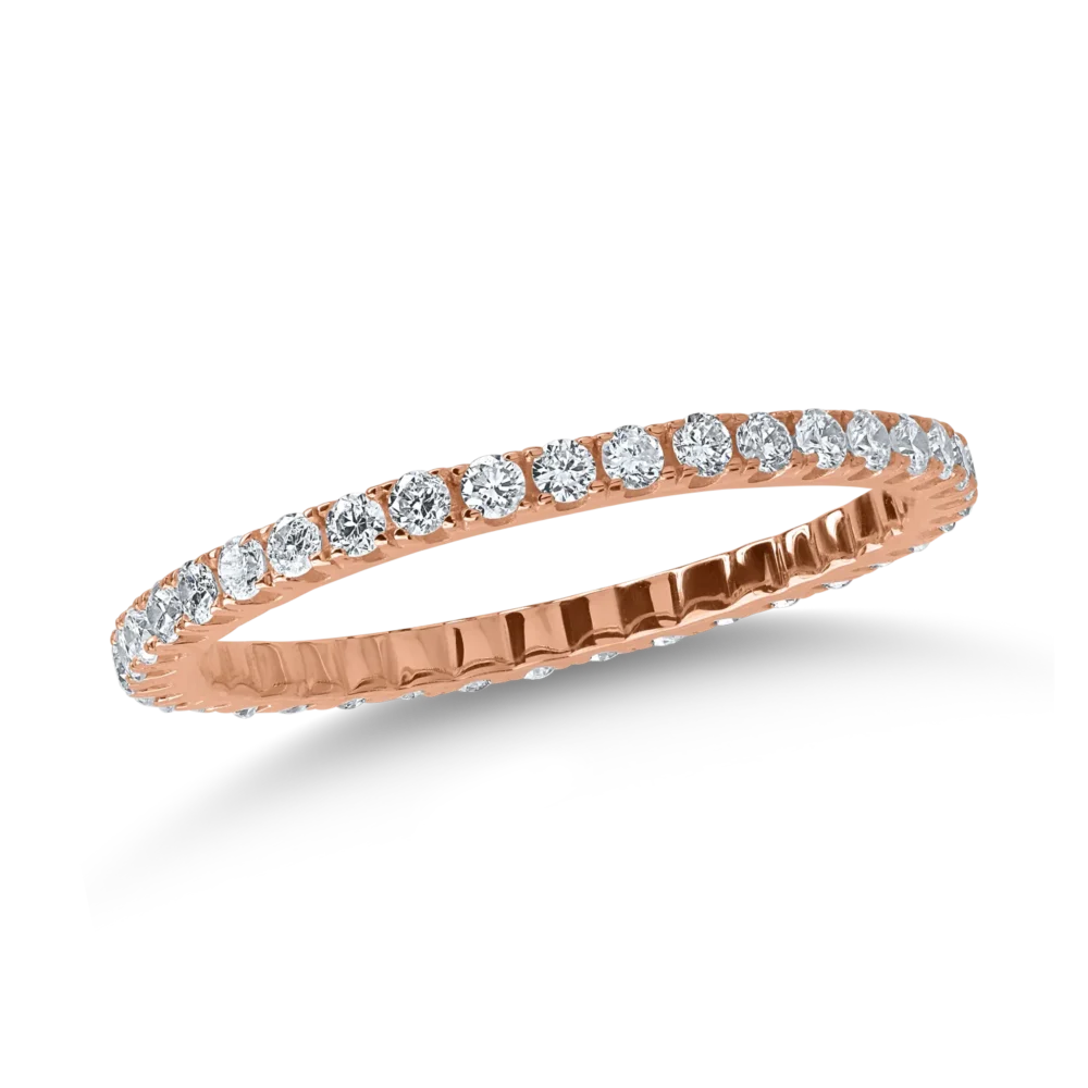 Inel eternity din aur roz cu diamante 0.5ct