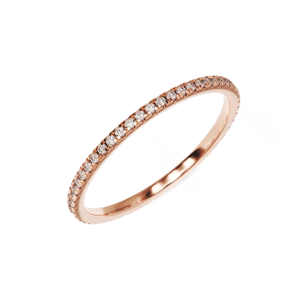 Inel infinity din aur roz cu diamante de 0.14ct