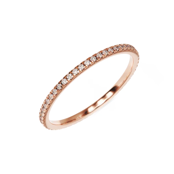 Inel infinity din aur roz cu diamante de 0.14ct