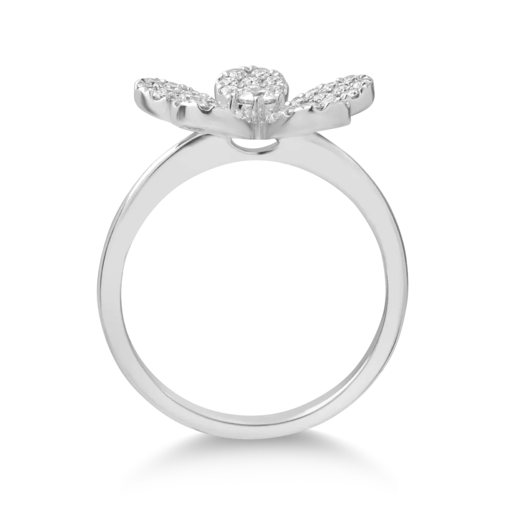 Inel floare din aur alb cu diamante de 0.5ct - imagine 2