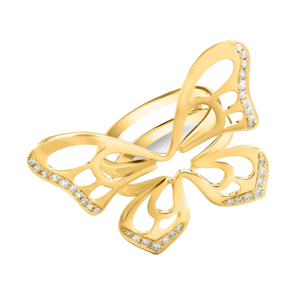 Inel fluture din aur galben cu ametiste verzi de 11.5ct si diamante de 0.38ct - imagine 3