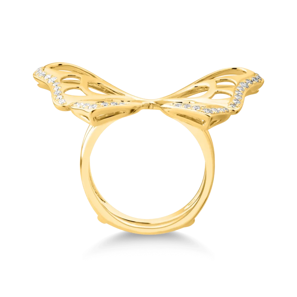 Inel fluture din aur galben cu ametiste verzi de 11.5ct si diamante de 0.38ct - imagine 6