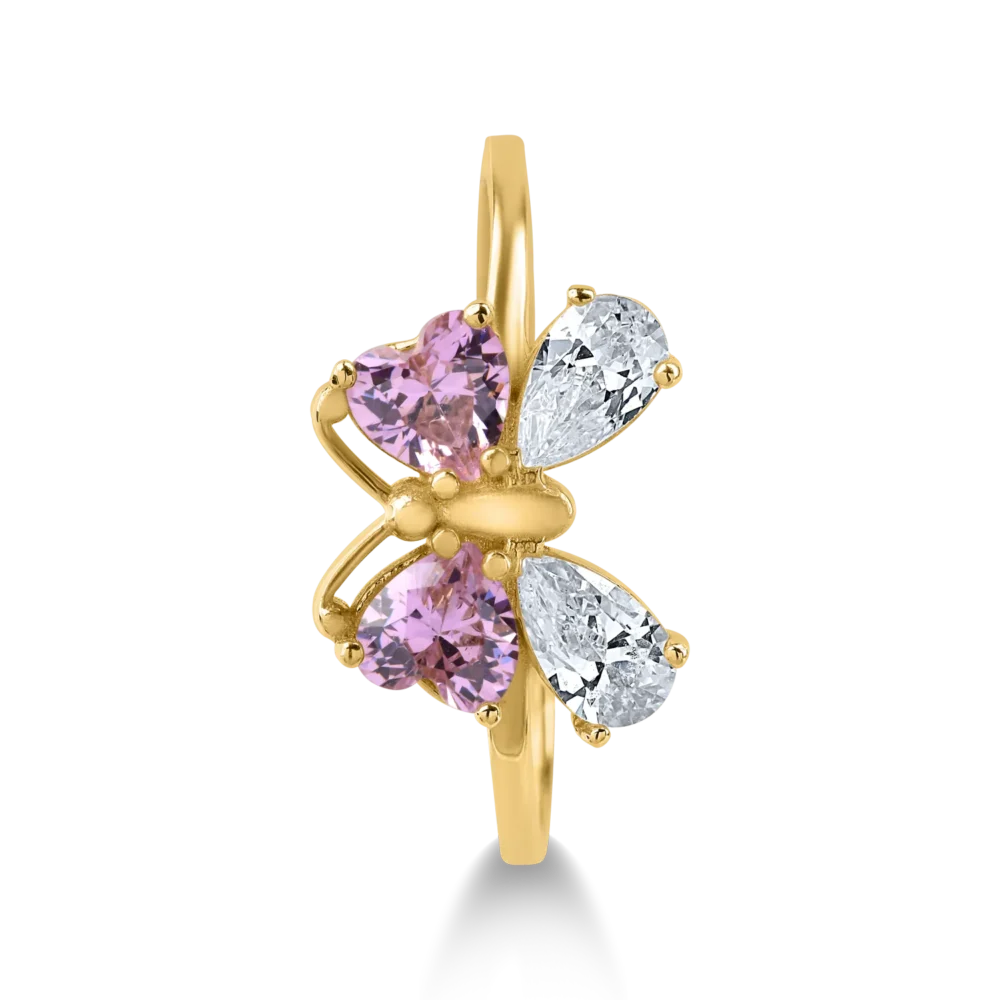 Inel fluture din aur galben - imagine 2