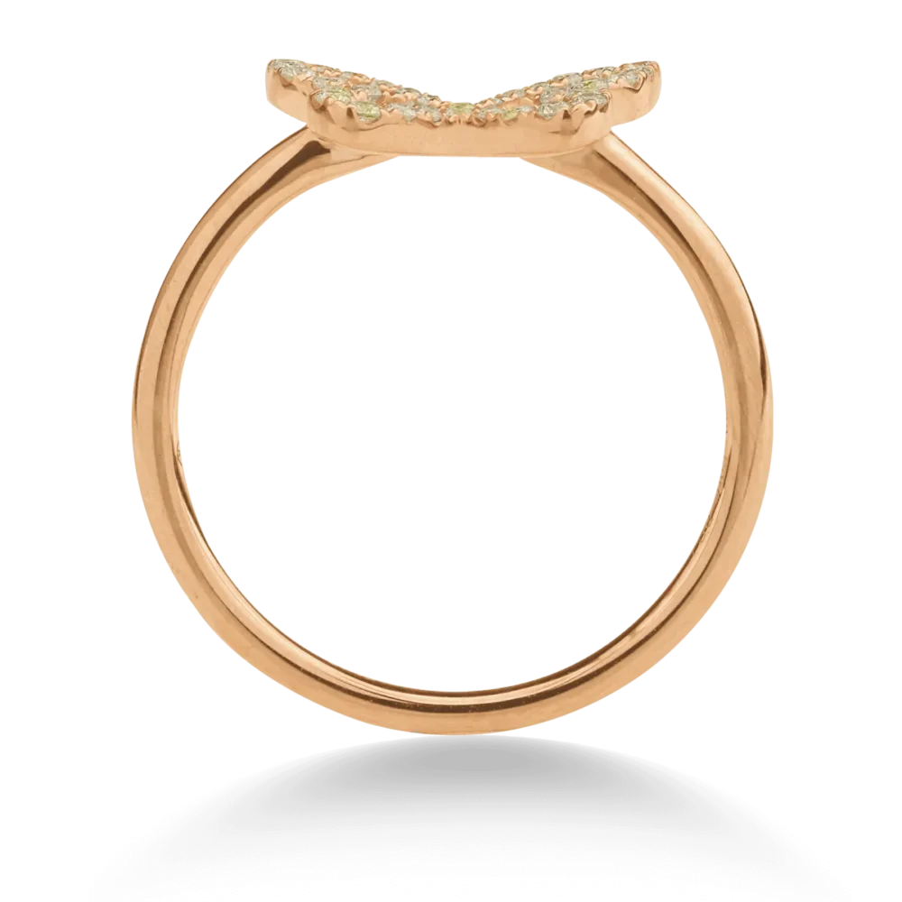 Inel fluture din aur roz cu diamante de 0.146ct - imagine 2