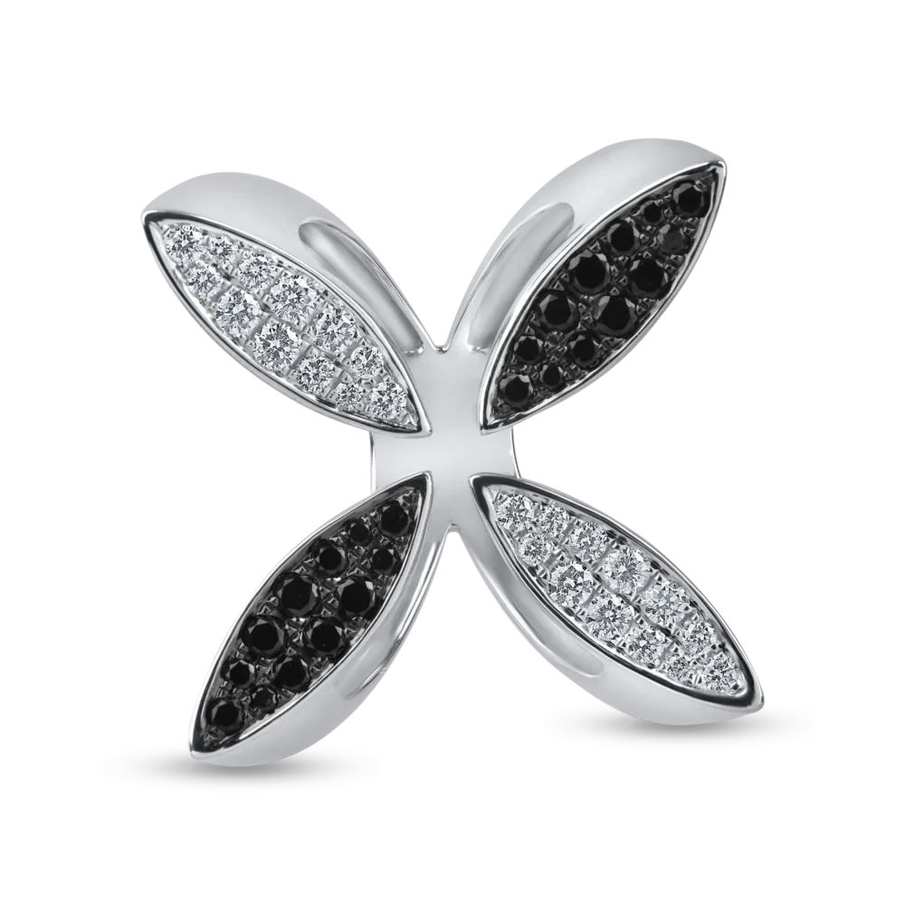 Inel geometric din aur alb cu diamante de 0.6ct - imagine 2