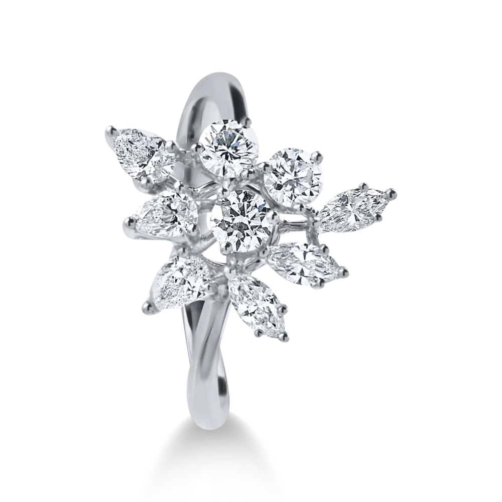 Inel geometric din aur alb cu diamante de 0.9ct - imagine 2